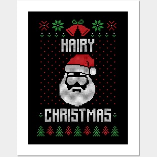 Hairy Christmas Funny Ugly Christmas Sweater Posters and Art